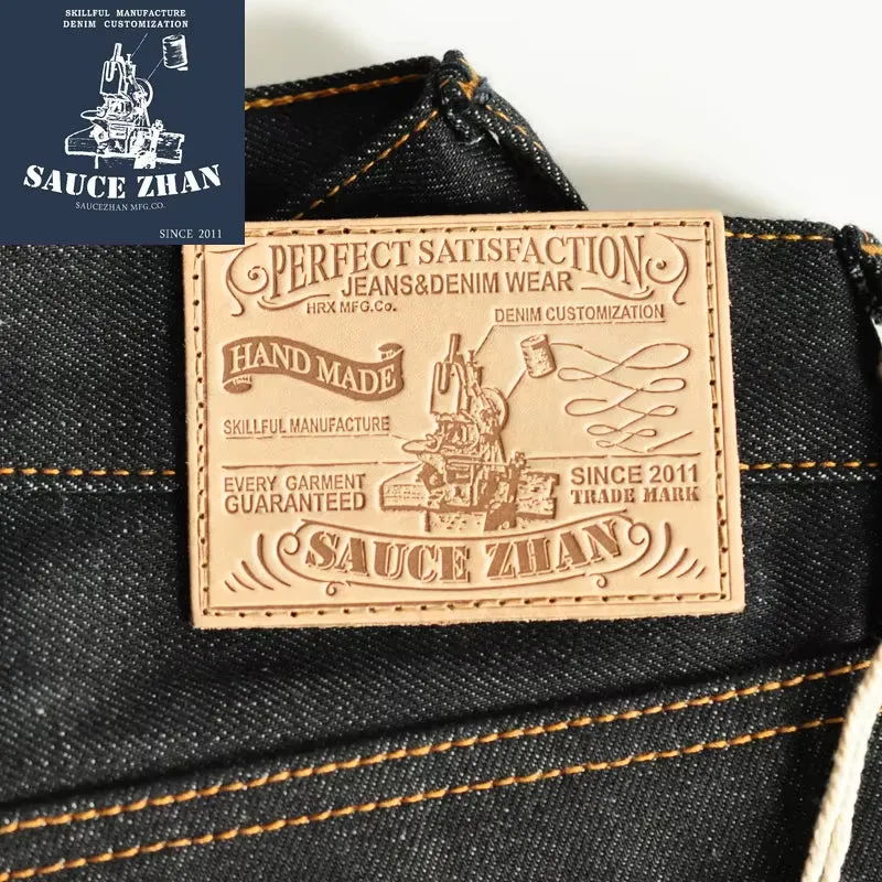 315XX Taper Fit Selvedge Denim Jeans for Men - Unwashed Dark Blue 14.5 Oz Motorcycle Jeans