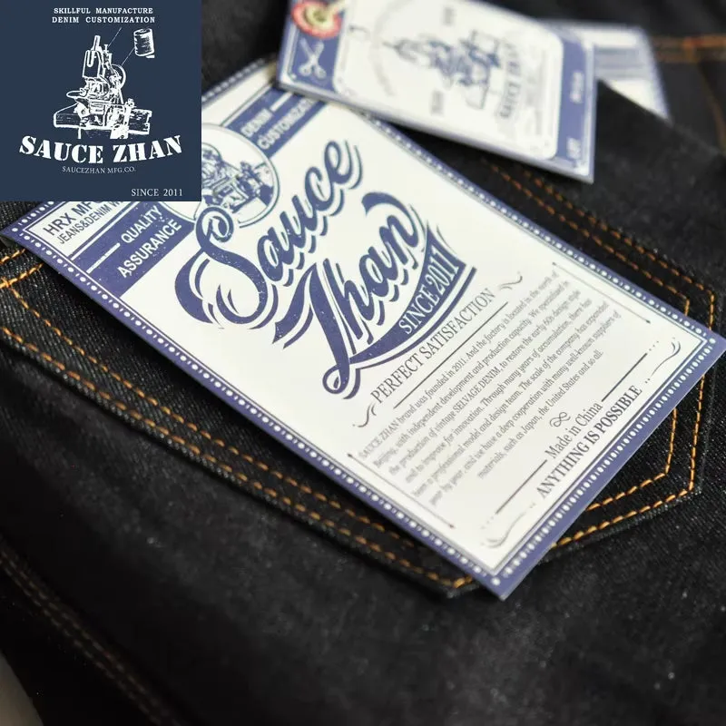 315XX Taper Fit Selvedge Denim Jeans for Men - Unwashed Dark Blue 14.5 Oz Motorcycle Jeans