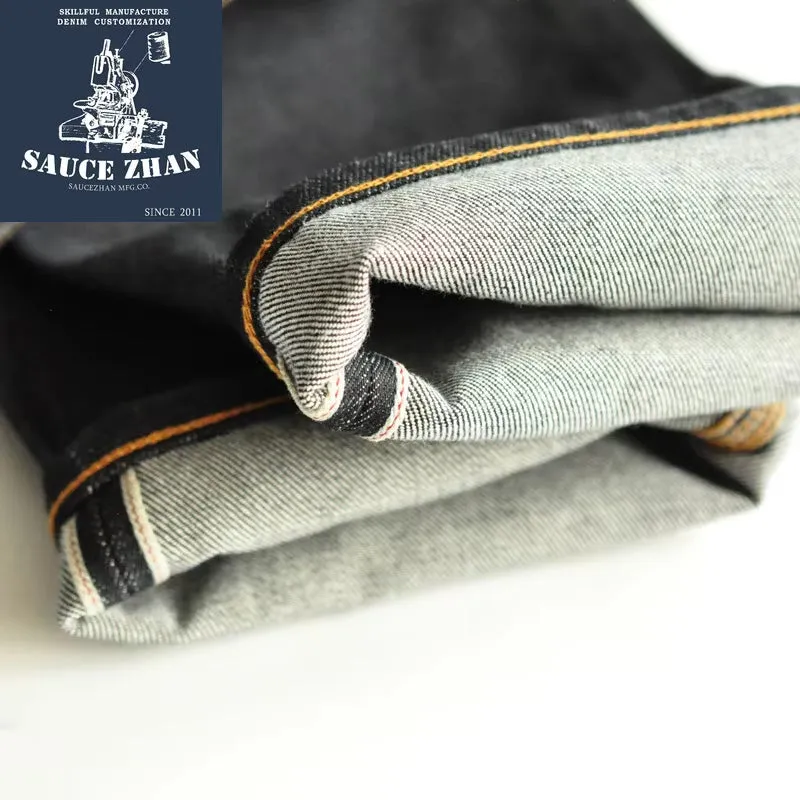 315XX Taper Fit Selvedge Denim Jeans for Men - Unwashed Dark Blue 14.5 Oz Motorcycle Jeans