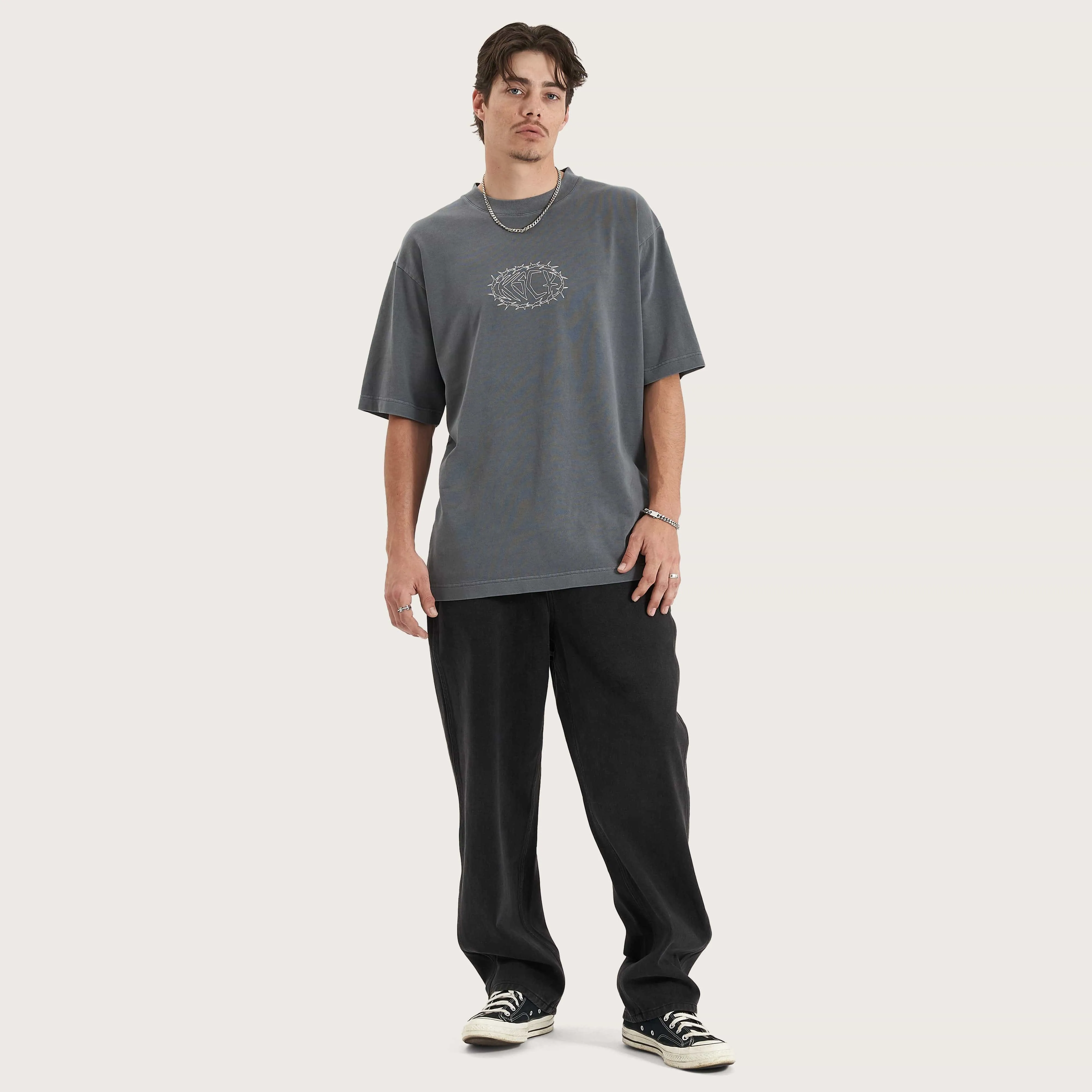 Adrift Oversized Tee Pigment Charcoal