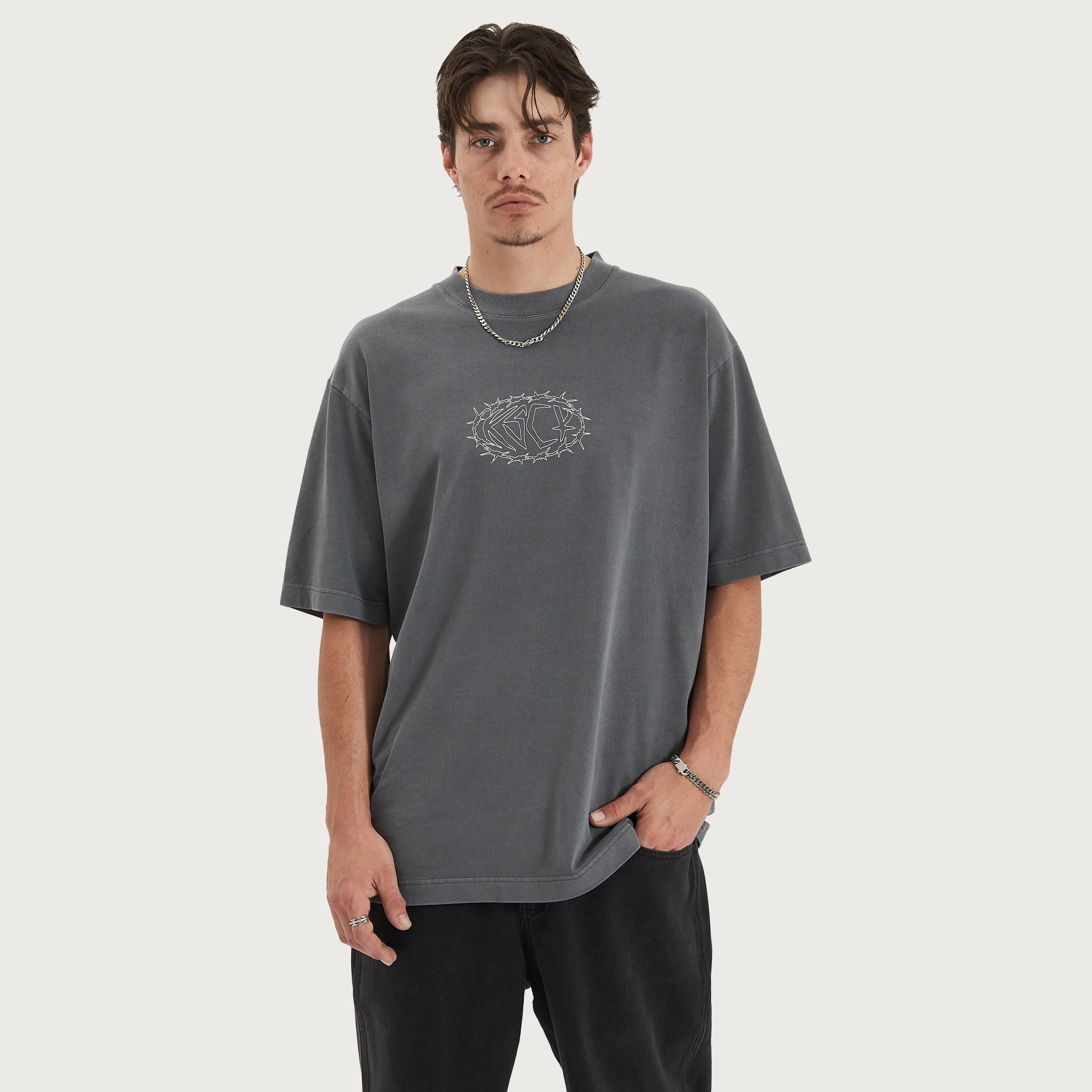 Adrift Oversized Tee Pigment Charcoal