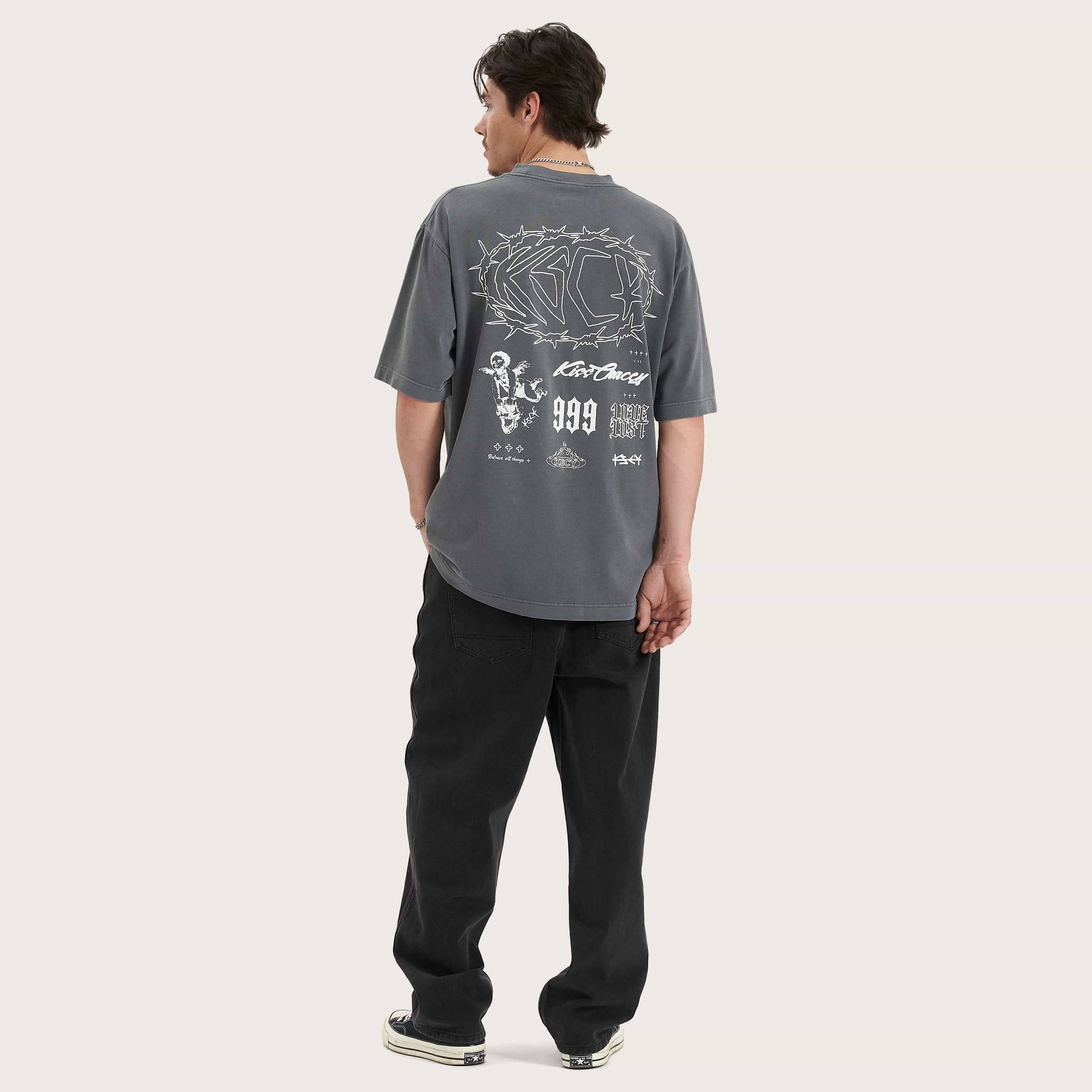 Adrift Oversized Tee Pigment Charcoal