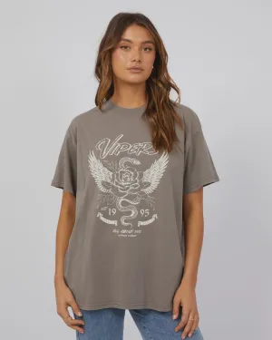 All About Eve Viper Oversized Tee - Charcoal