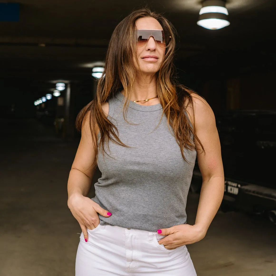 All In Basics Fitted Ribbed Tank
