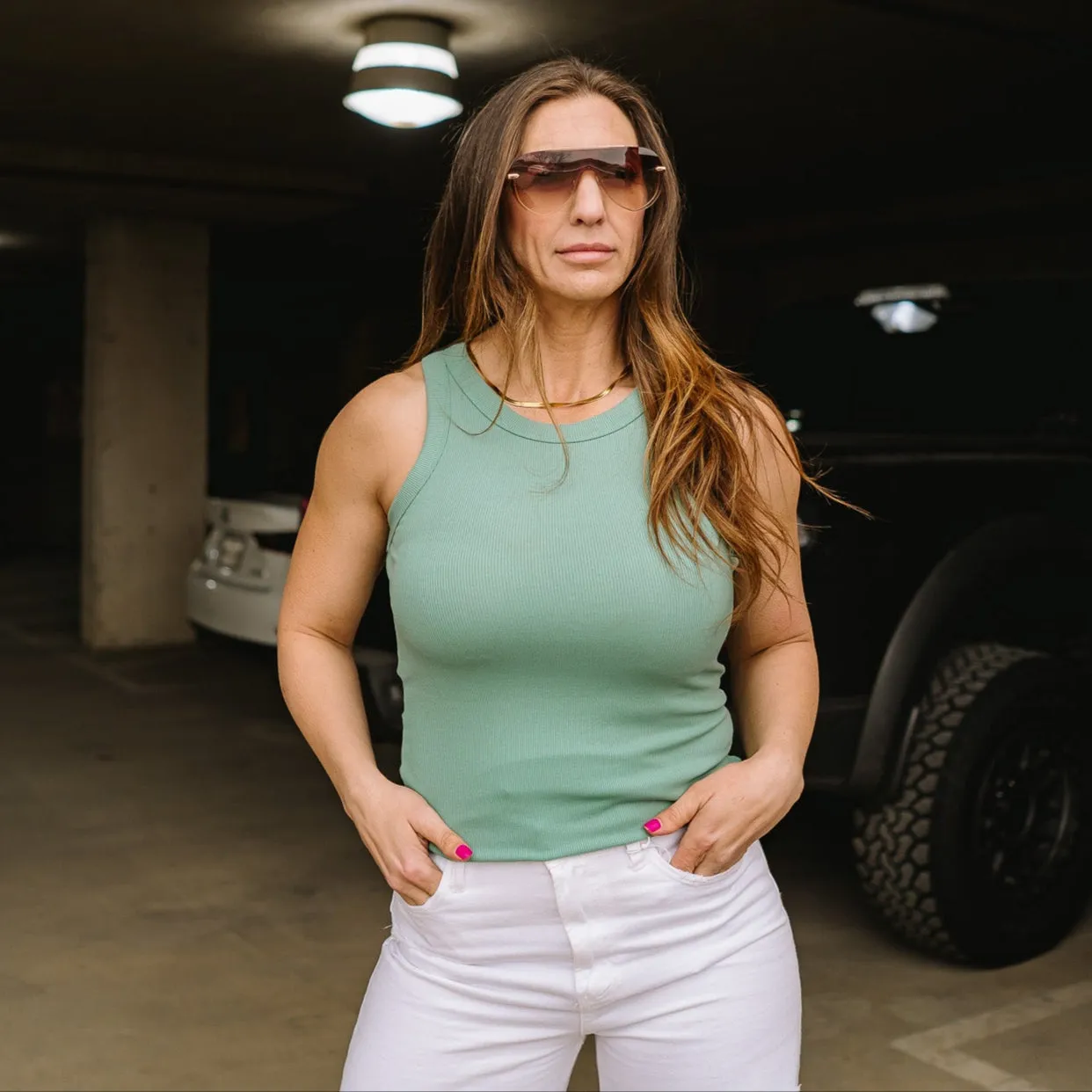 All In Basics Fitted Ribbed Tank
