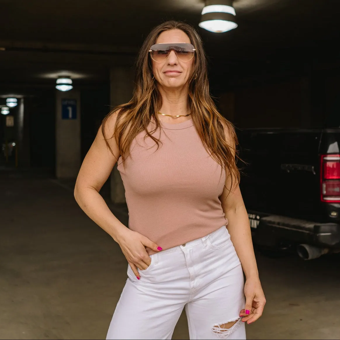 All In Basics Fitted Ribbed Tank