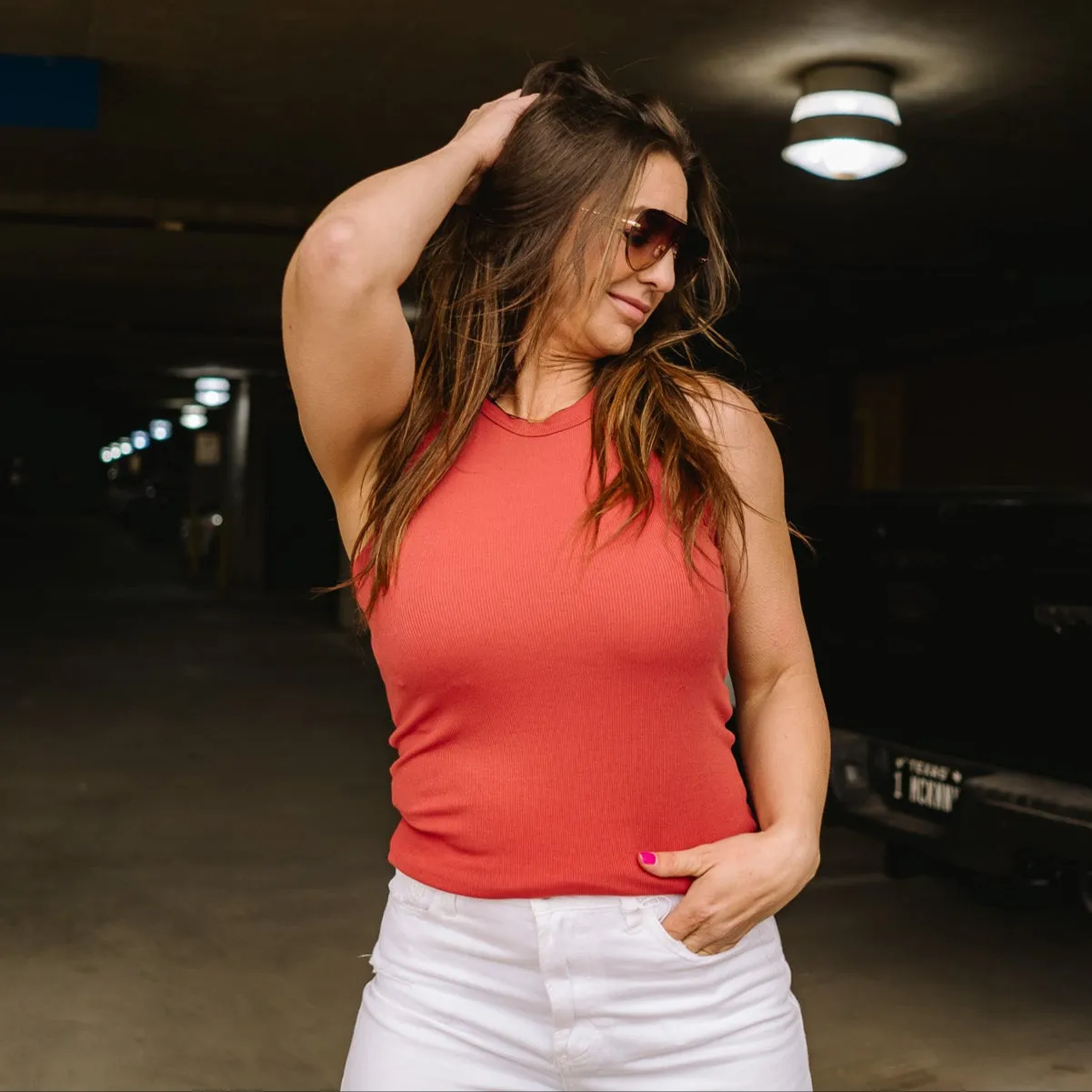 All In Basics Fitted Ribbed Tank