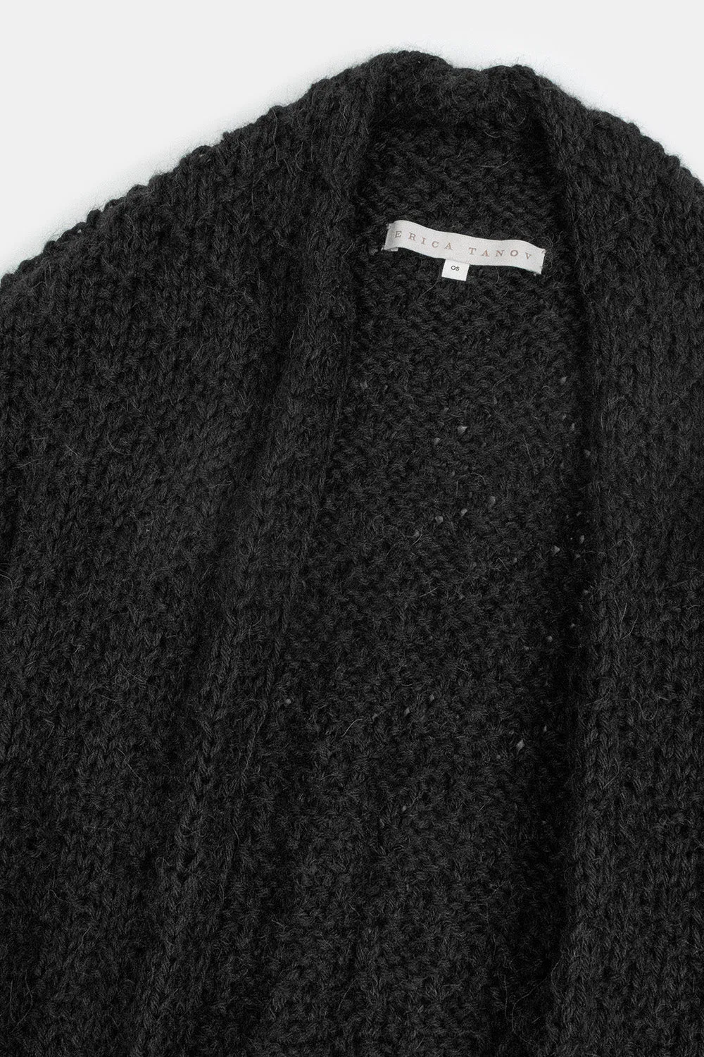Alpaca Kimono Cardigan In Black
