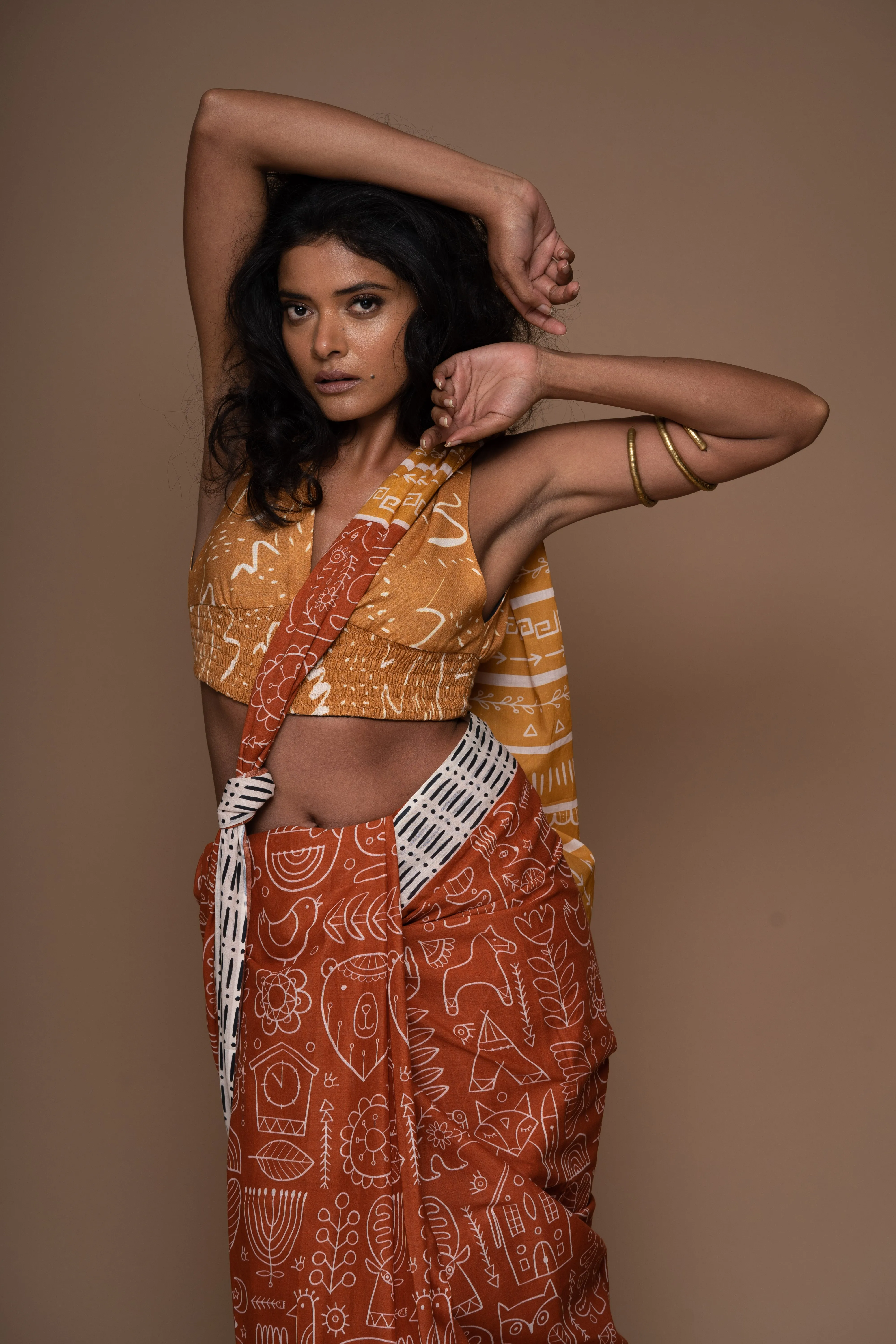 Ancient Whispers Cotton Sari