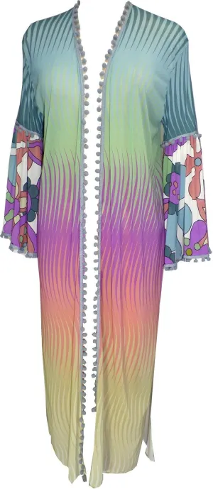 Aquarius Pom Pom Kimono