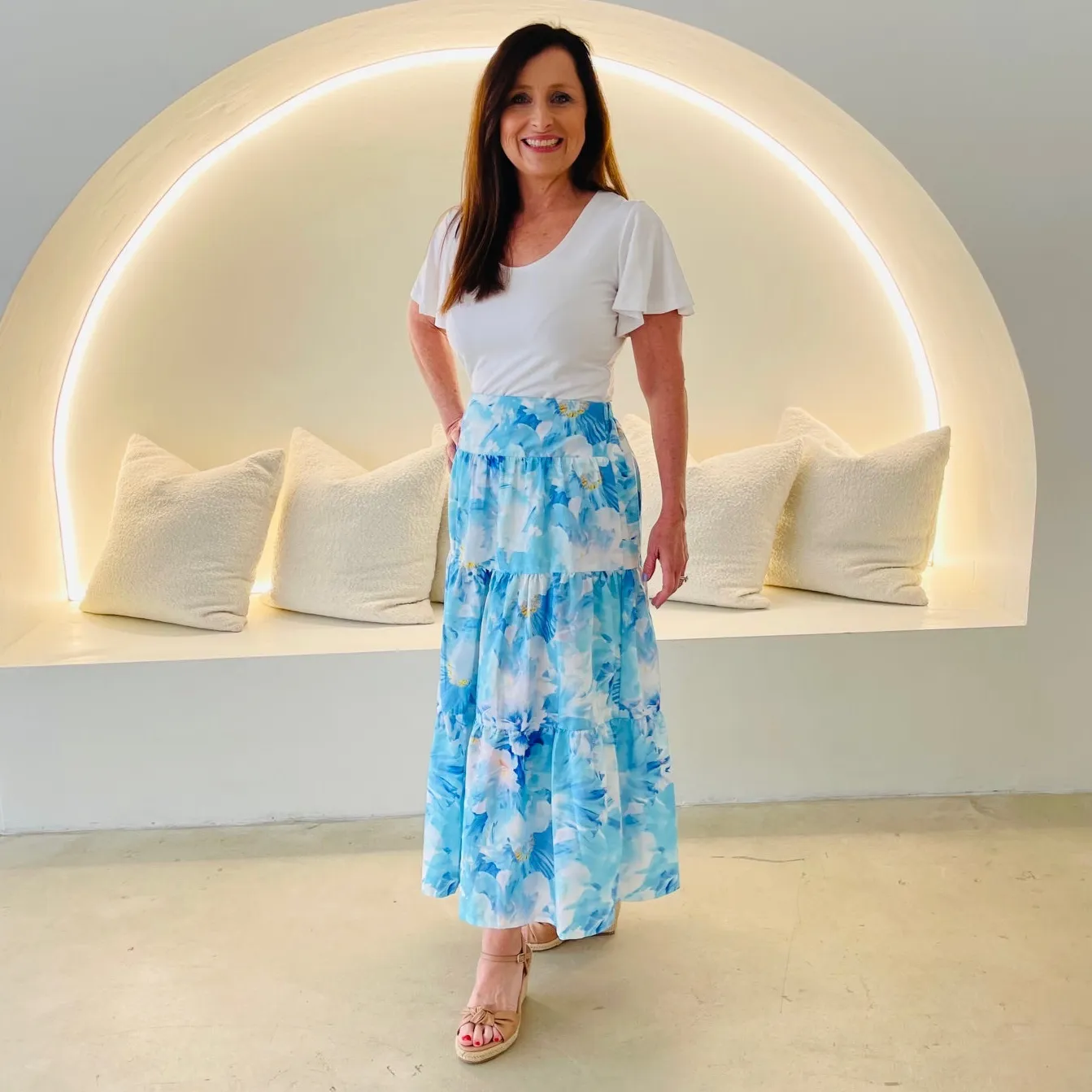 Azure Bay- Linen Skirt