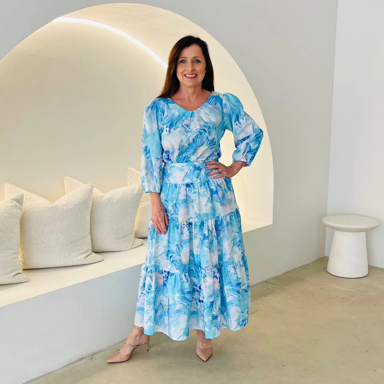 Azure Bay- Linen Skirt