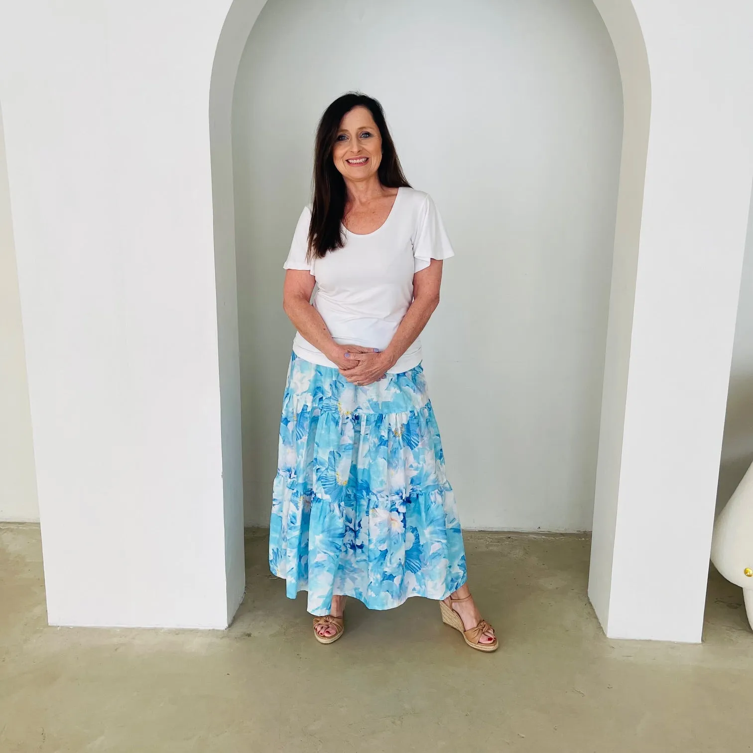 Azure Bay- Linen Skirt