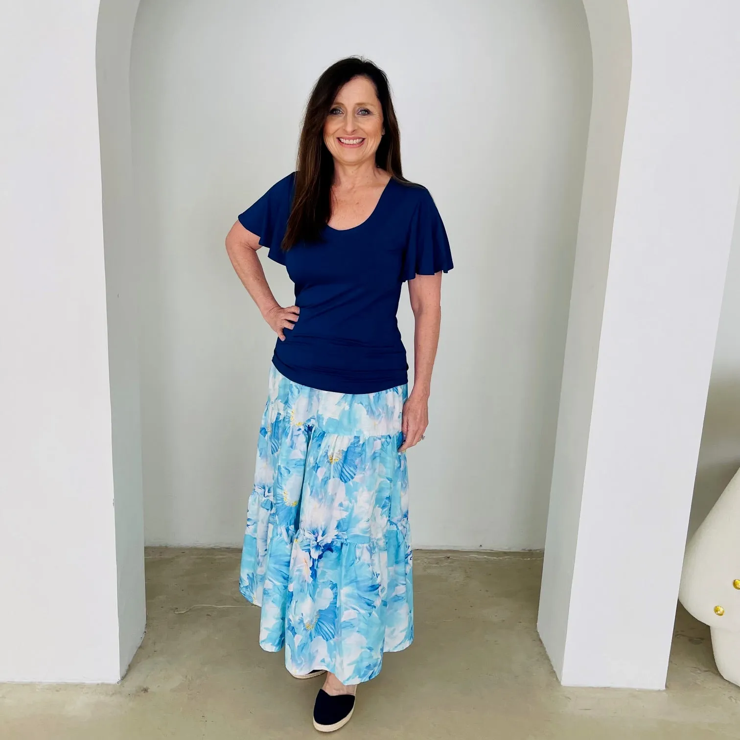 Azure Bay- Linen Skirt