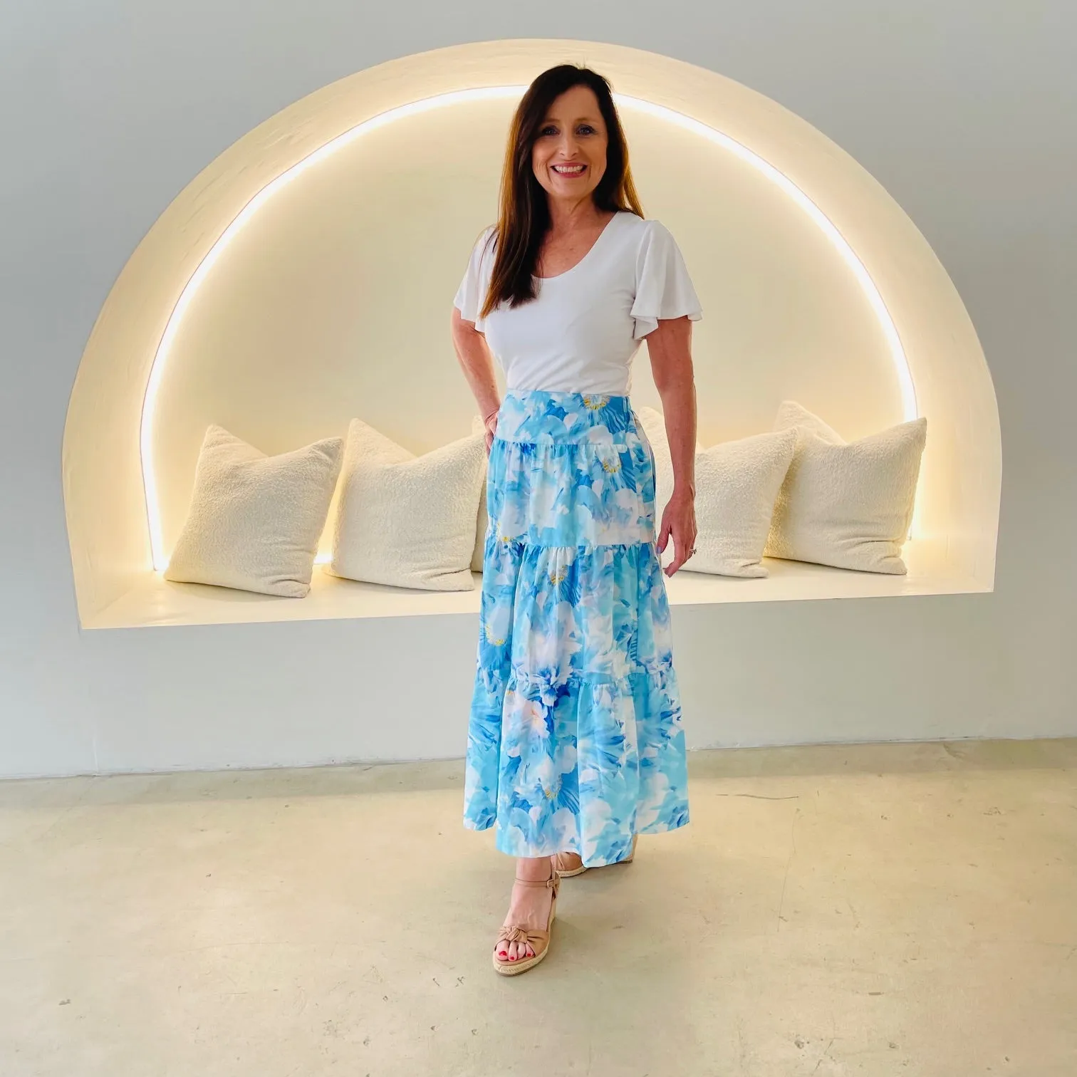 Azure Bay- Linen Skirt