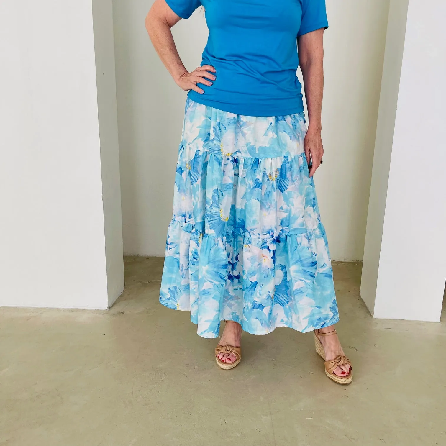 Azure Bay- Linen Skirt