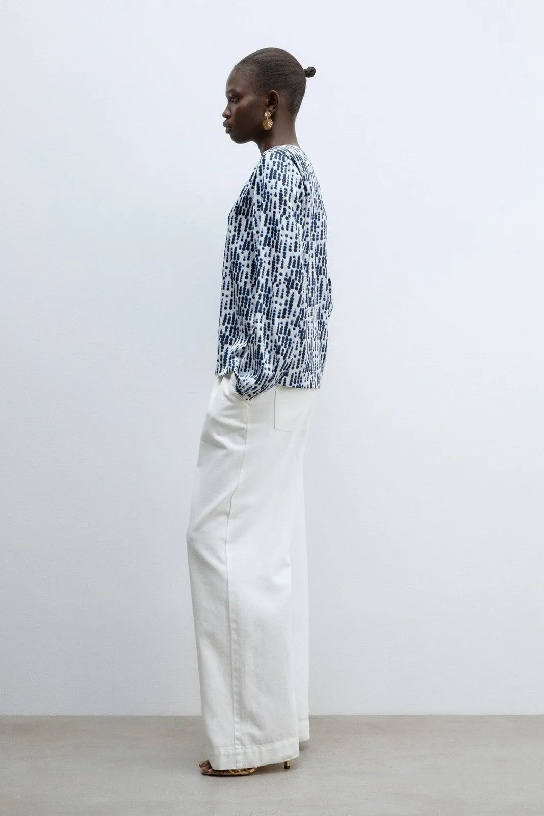 Basic long-sleeved top - Light Blue