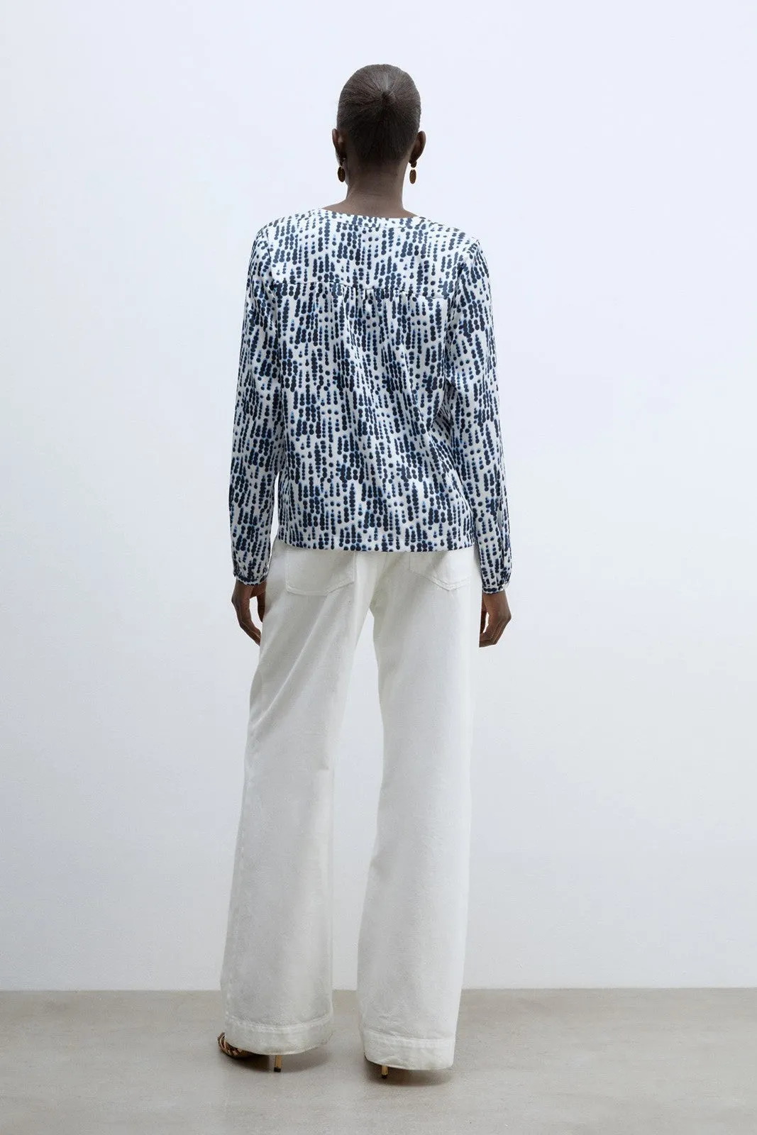 Basic long-sleeved top - Light Blue