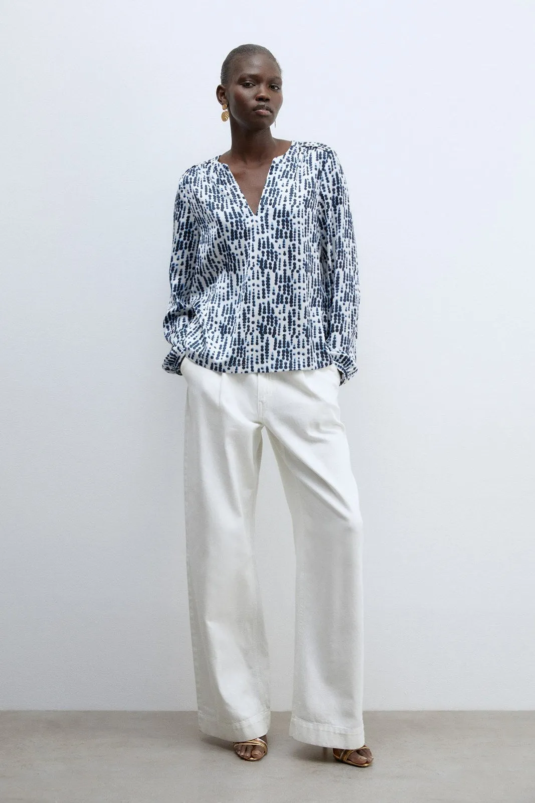 Basic long-sleeved top - Light Blue