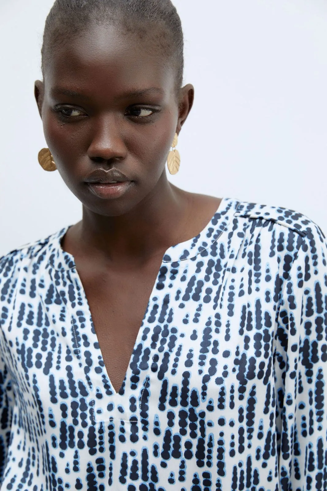 Basic long-sleeved top - Light Blue