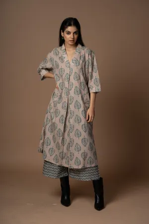 Beige Luma Kurta in We are one Pattern