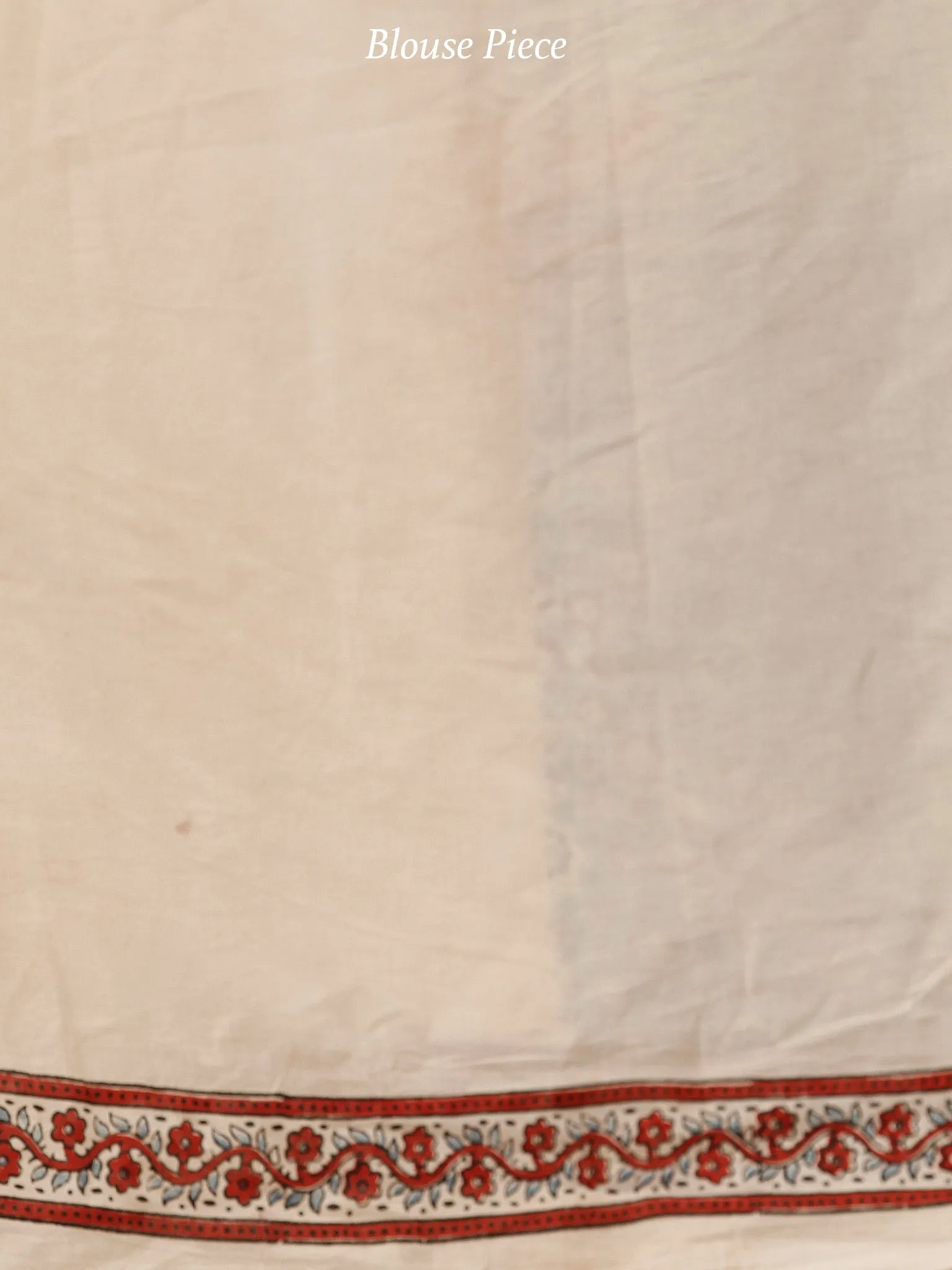 Beige Maroon Black Indigo Ajrakh Hand Block Printed Cotton Saree in Natural Colors - S031703805