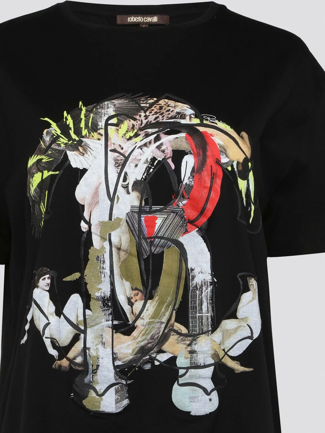 Black Logo Print Oversized T-Shirt