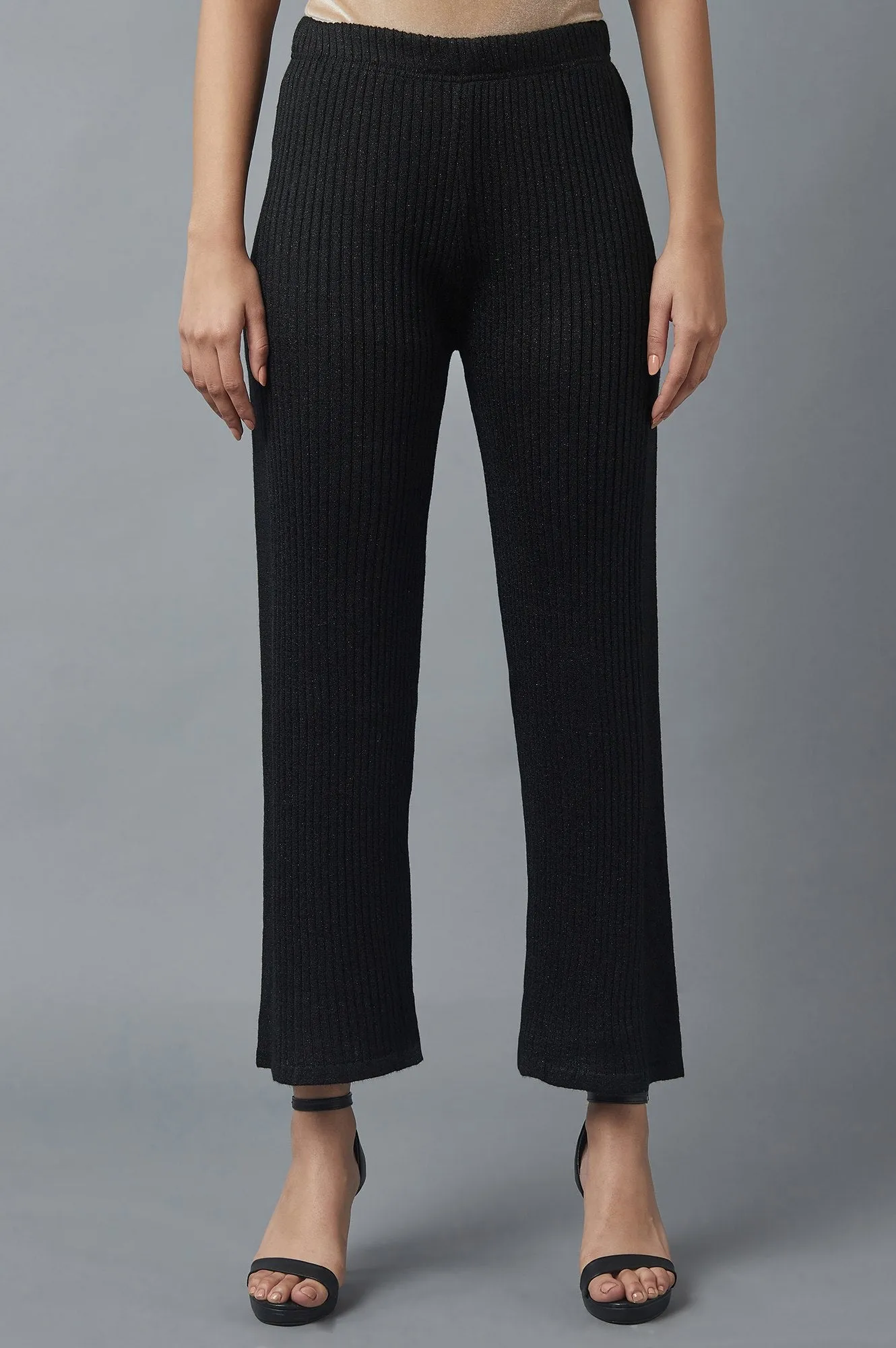 Black Winter Shiny Palazzo