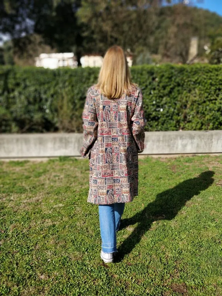 Block Print Quilted Kimono, Long