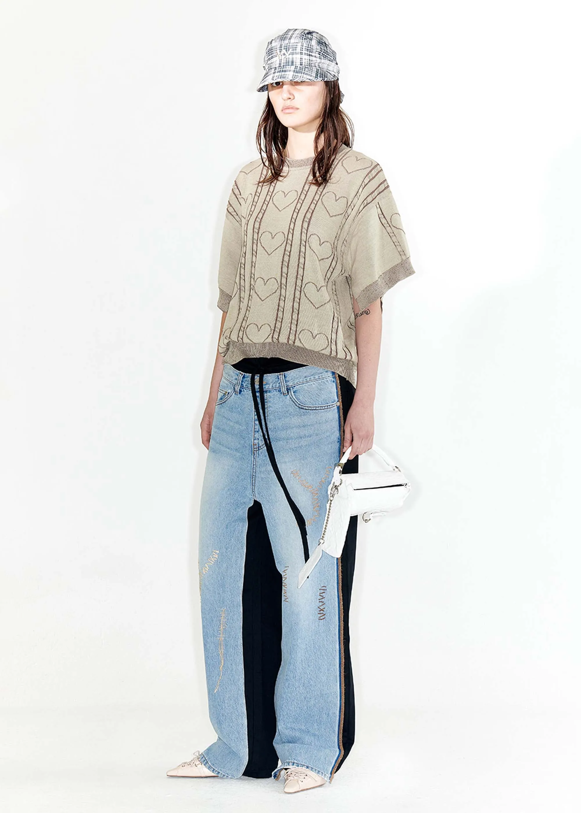 Blue and Black Combination Jeans