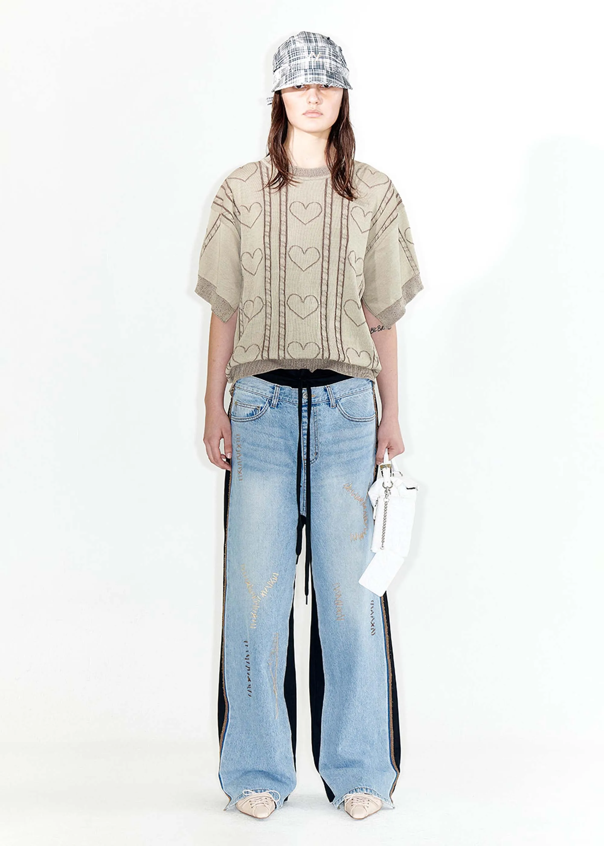 Blue and Black Combination Jeans