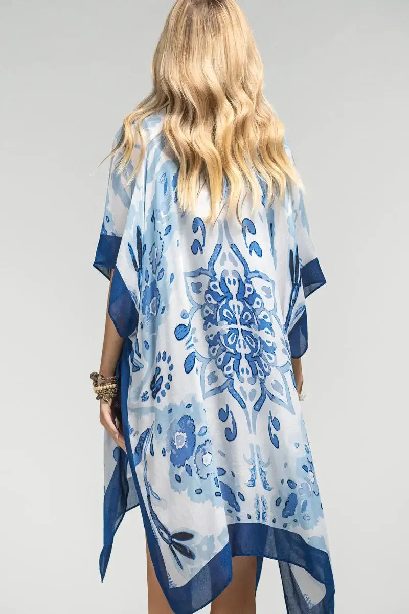 Blue Floral Kimono
