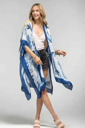 Blue Floral Kimono