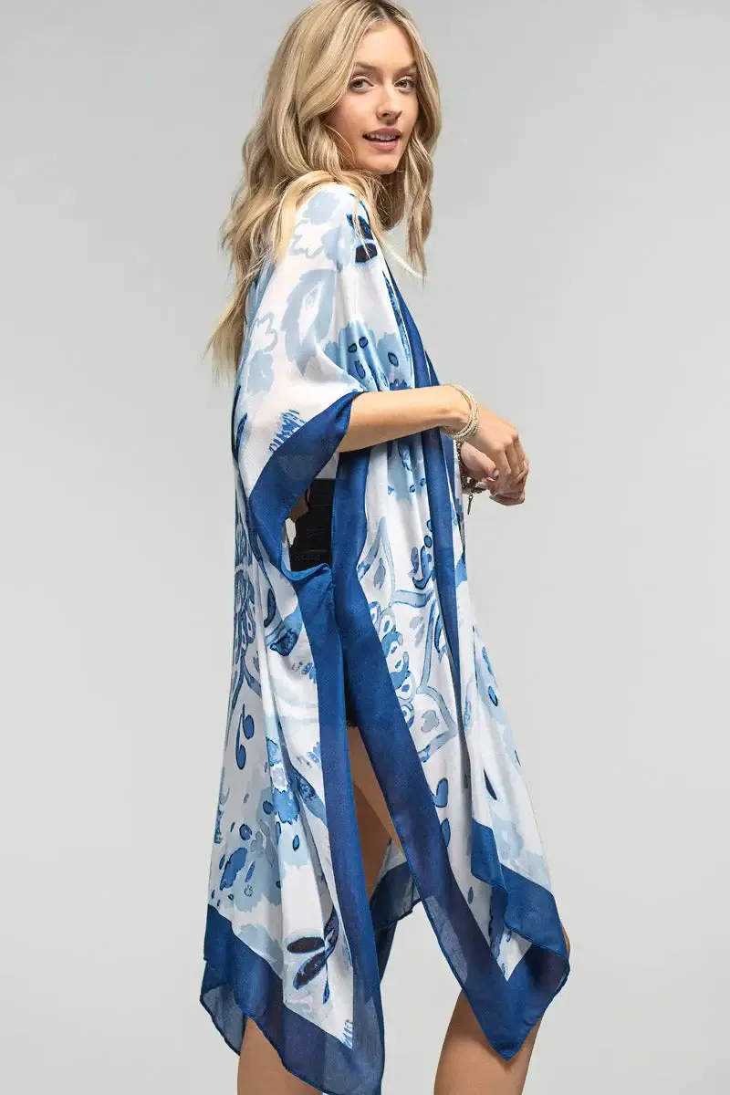 Blue Floral Kimono