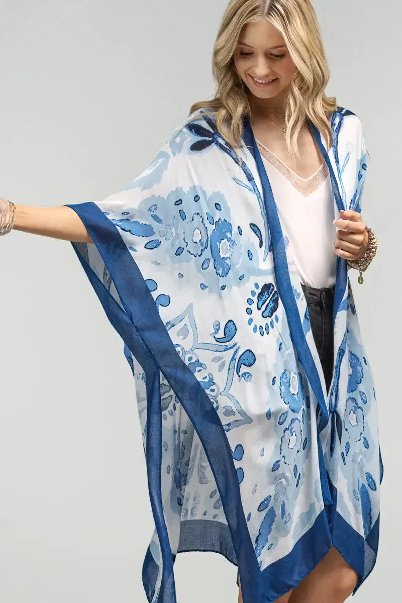Blue Floral Kimono