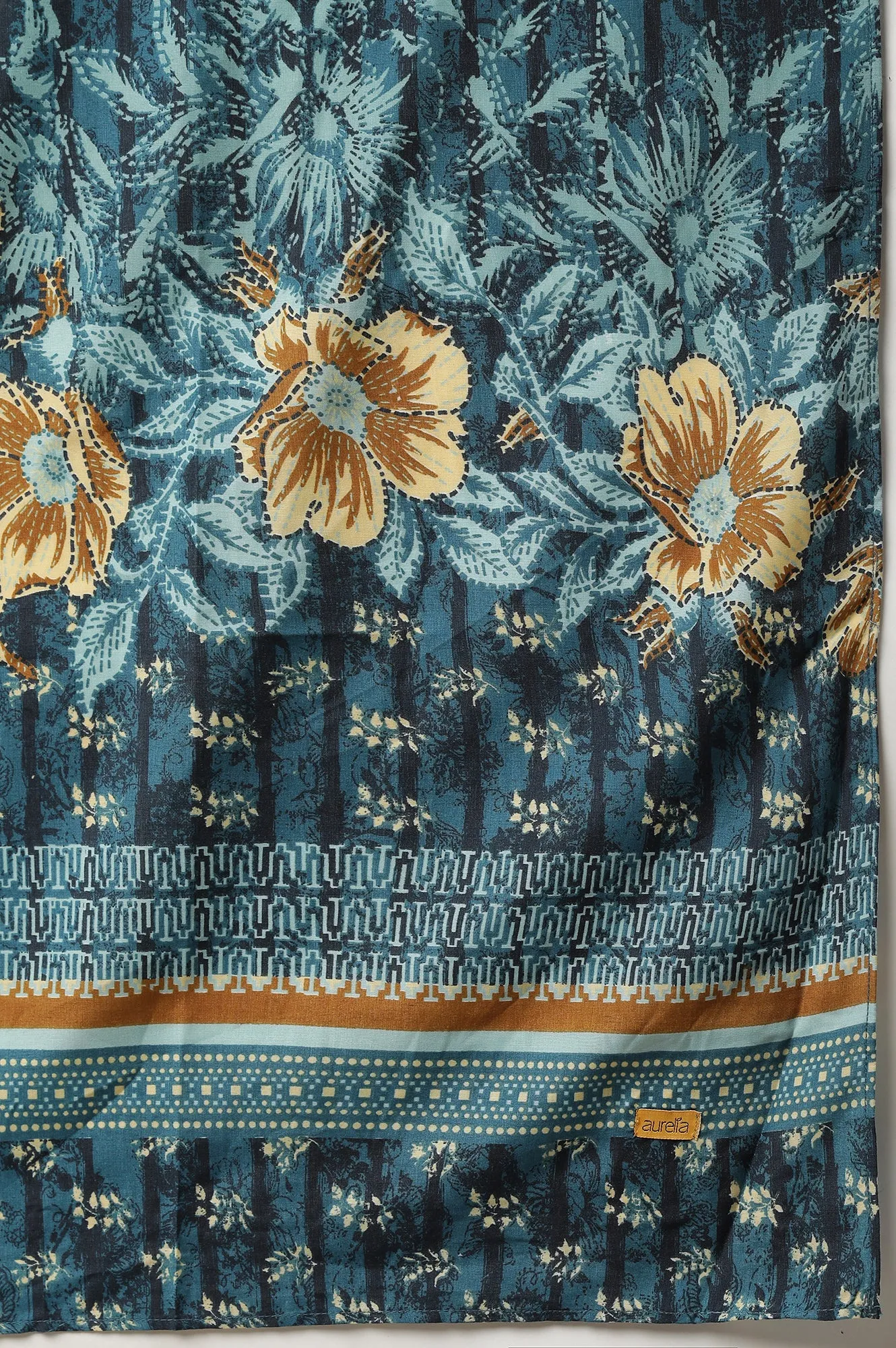 Blue Printed Kurta, Culottes & Dupatta Set