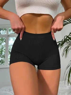 Boyshorts unicolor de canalé en Cherry Vibes