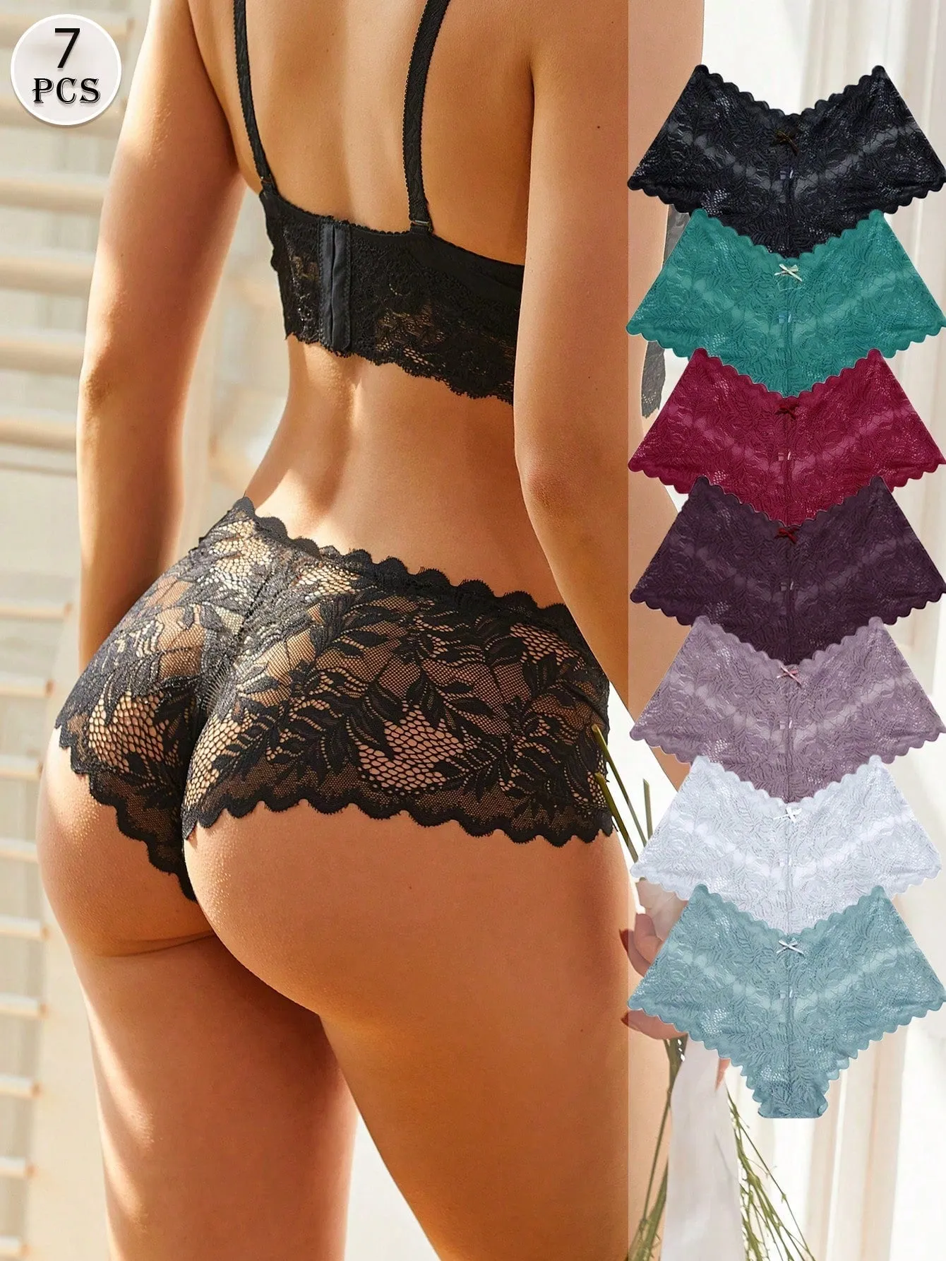 Bragas cortas de encaje en Cherry Vibes