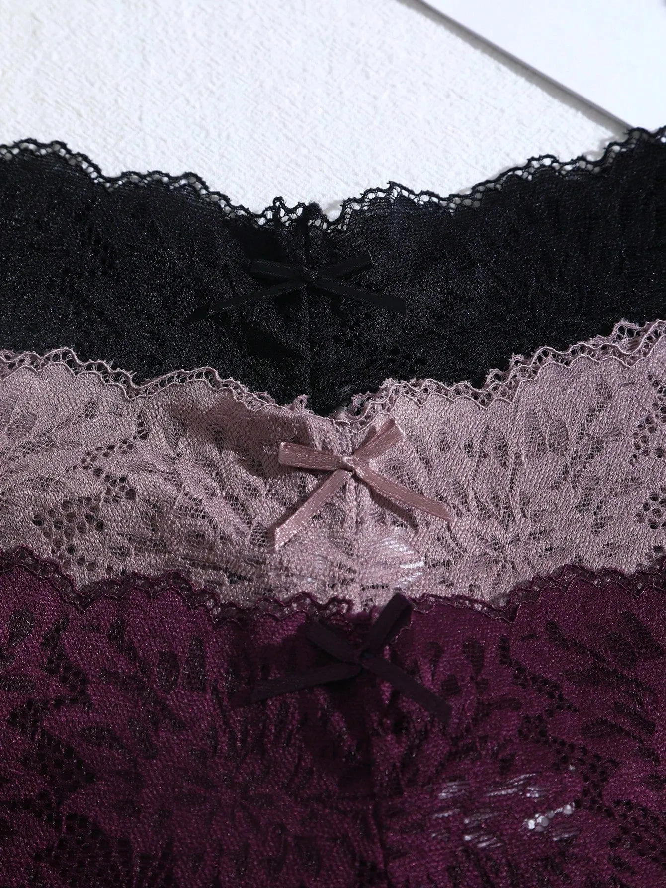 Bragas románticas con lazo y encaje floral - Cherry Vibes