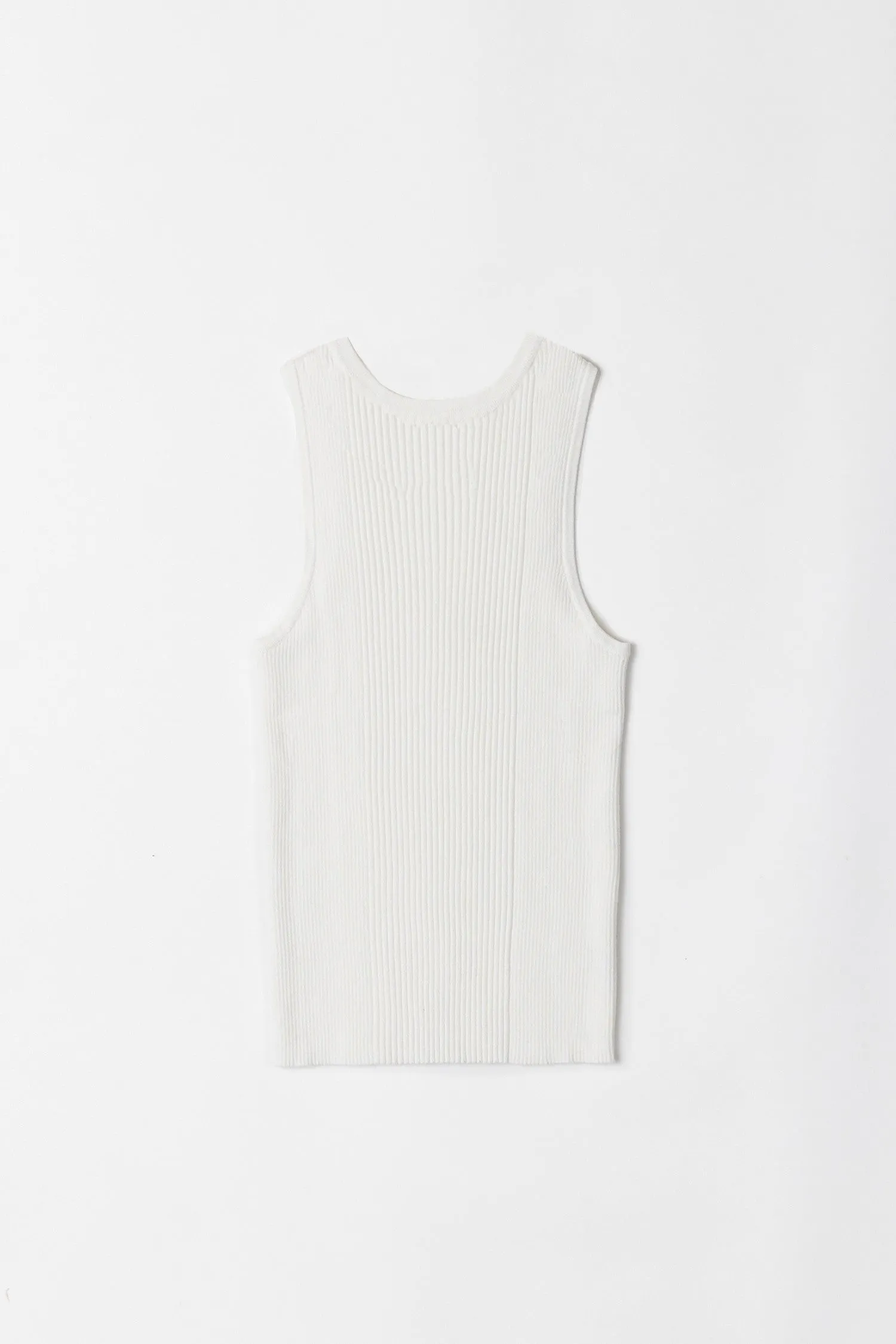 Brielle Ribbed Knit Tank Top - White