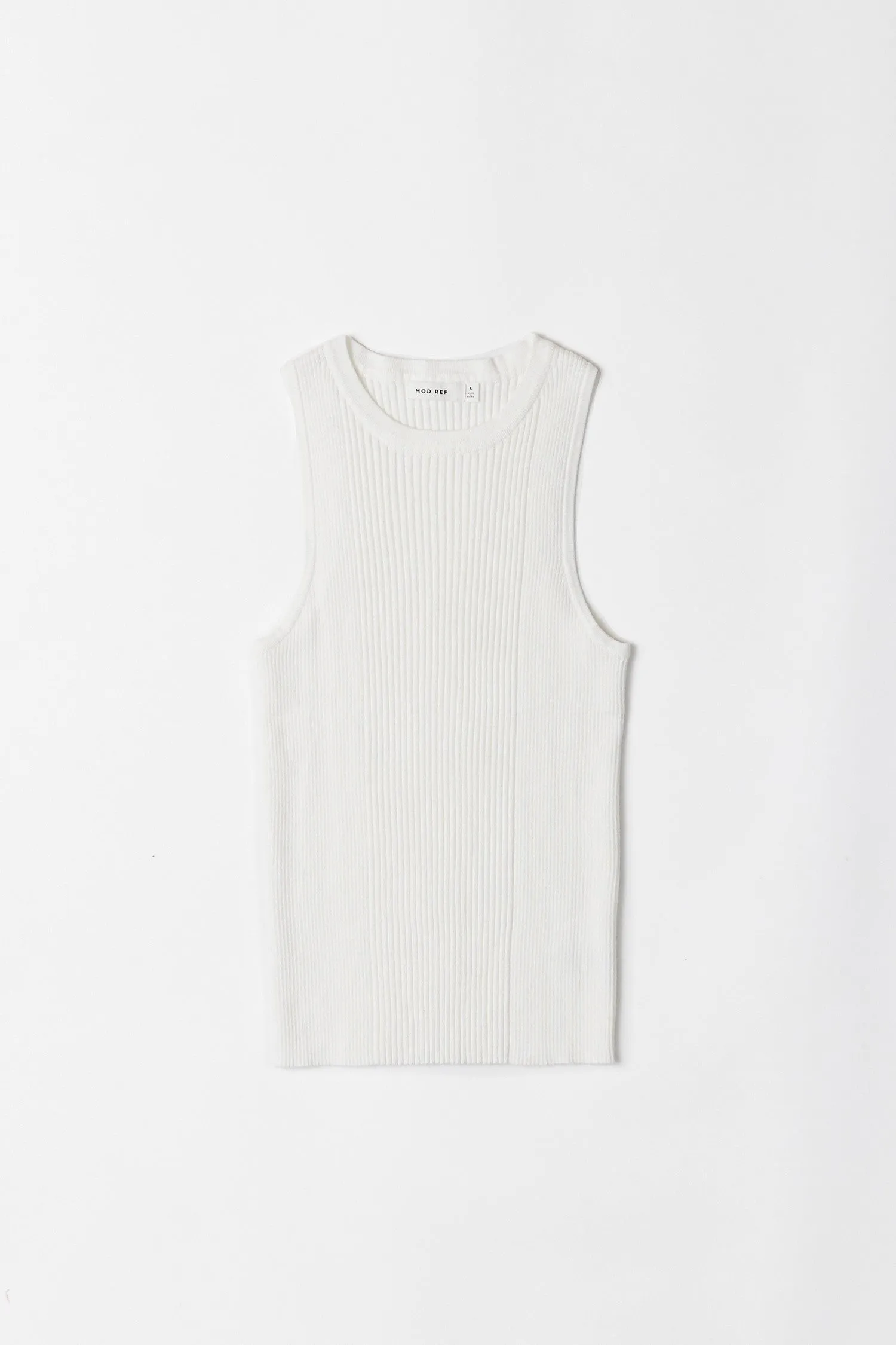 Brielle Ribbed Knit Tank Top - White