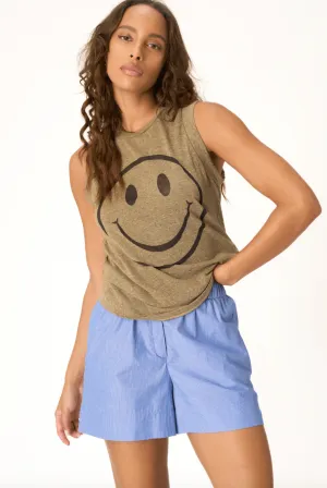 Burnout Smiley Tank by Project Social T | Iced Coffee