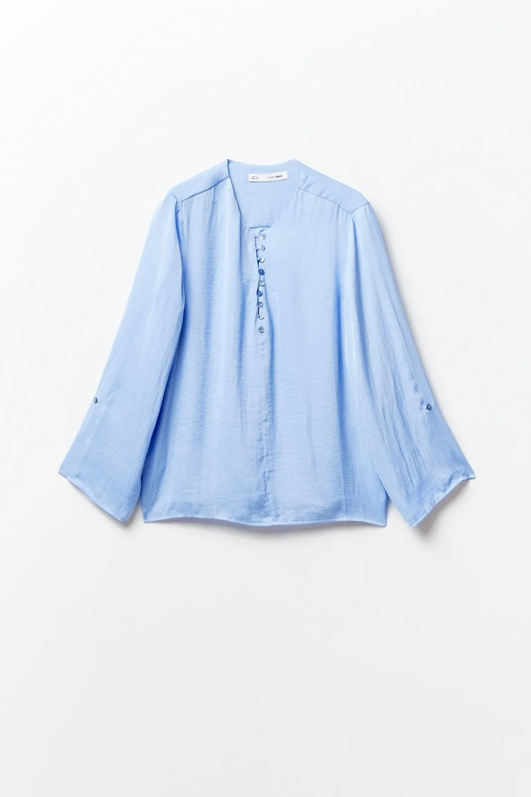 Buttons loose-fit blouse - Light Blue