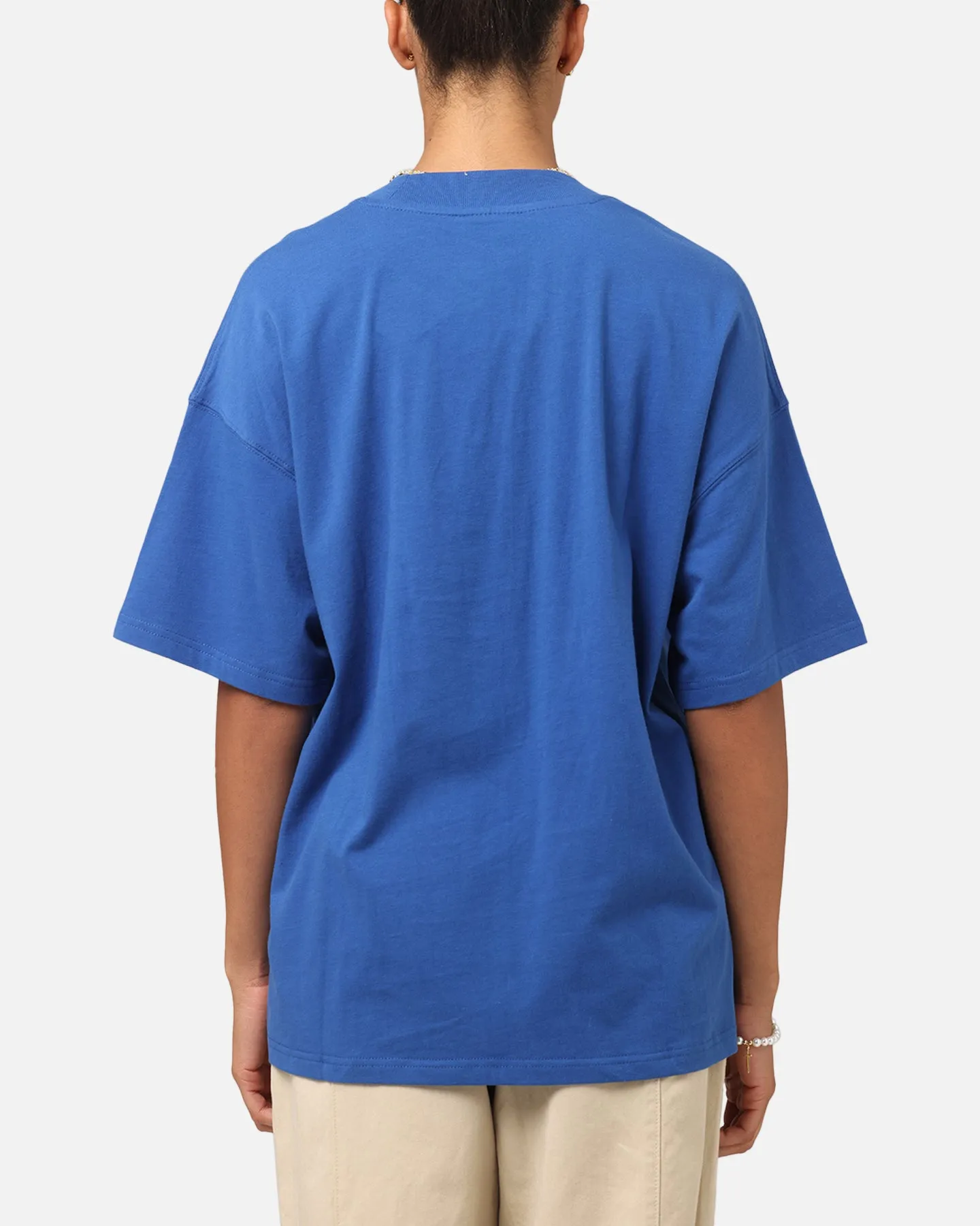 Carre Floral Pocket Oversized T-Shirt Blue