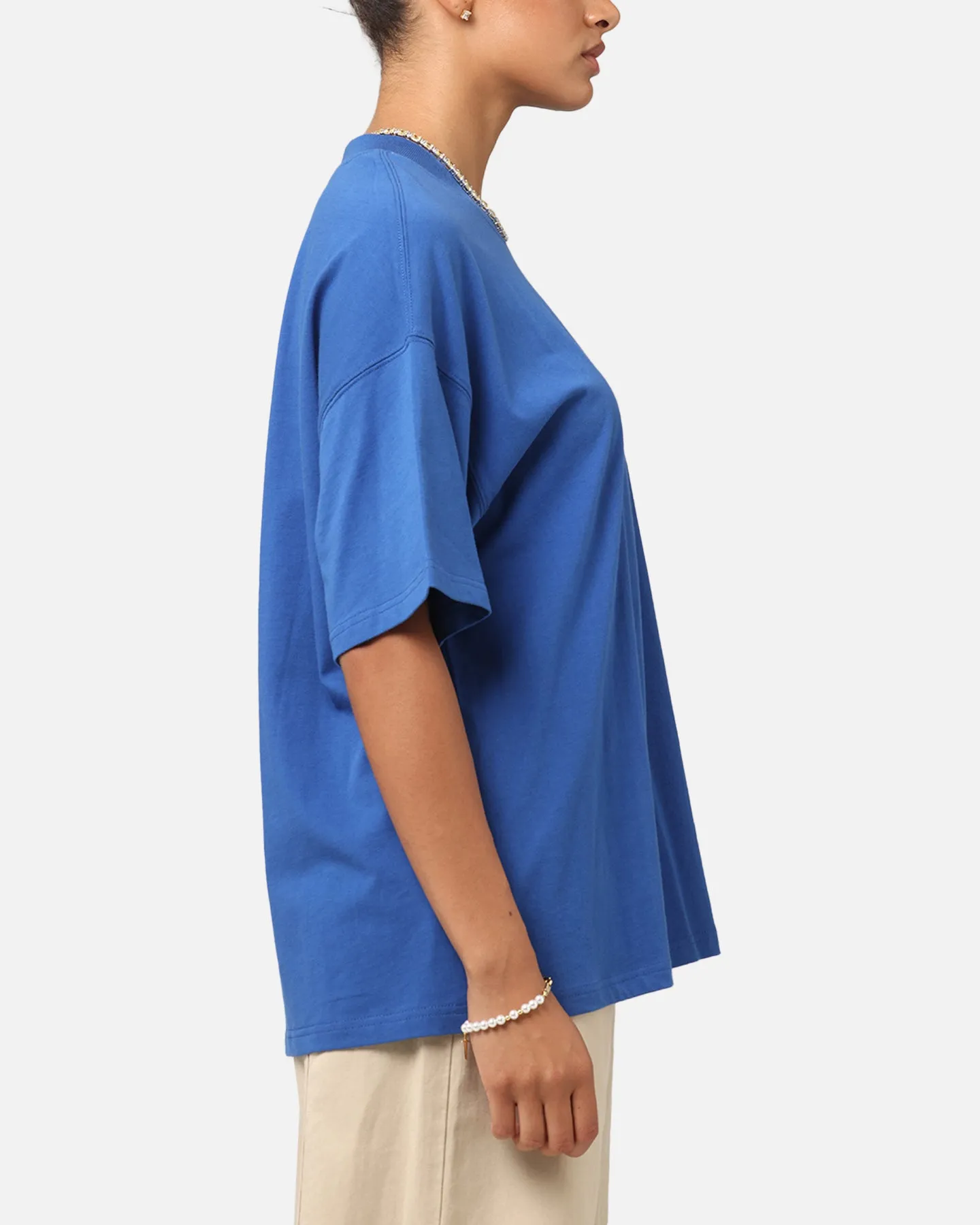 Carre Floral Pocket Oversized T-Shirt Blue