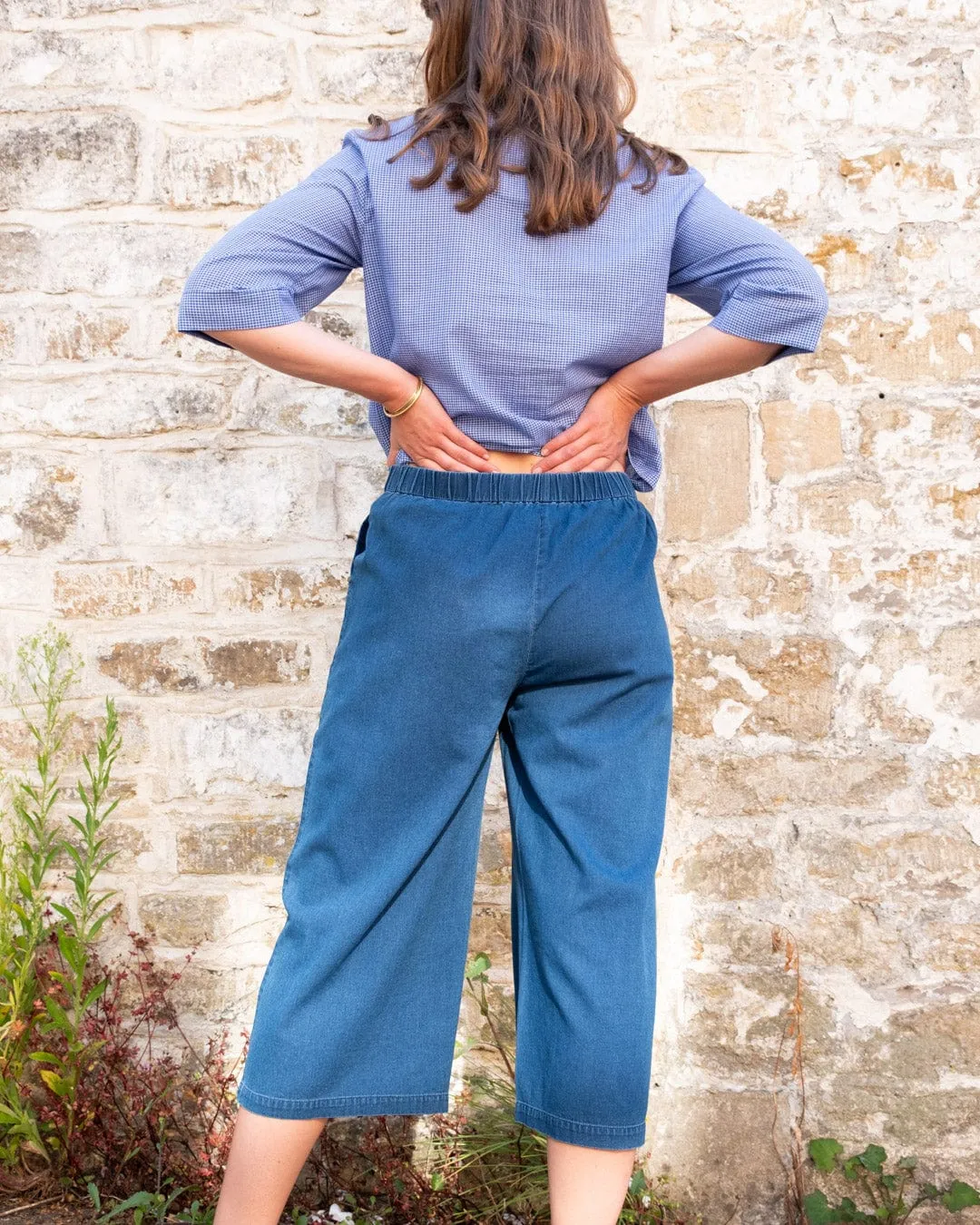 Carrie Women's Cotton Culottes | Textured Denim
