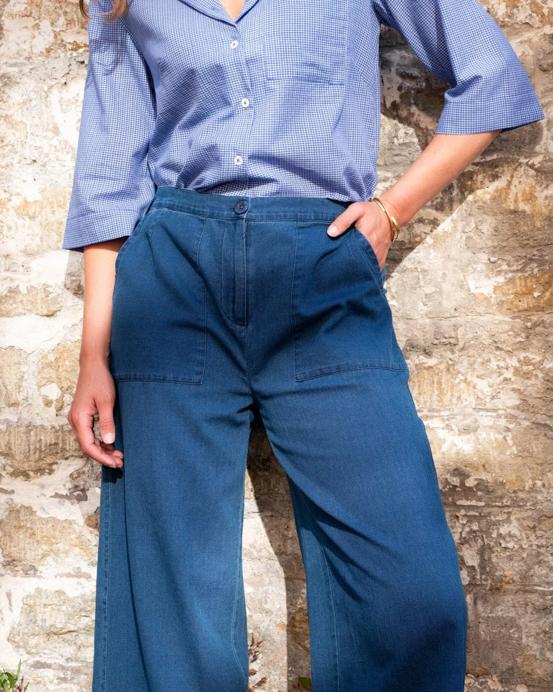 Carrie Women's Cotton Culottes | Textured Denim