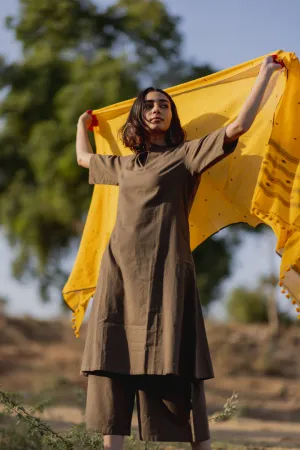 Charcoal Kurta and Culottes Set