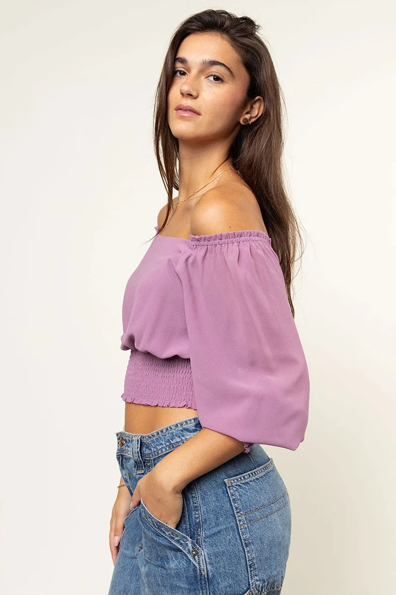Chiffon Off-Shoulder Blouse