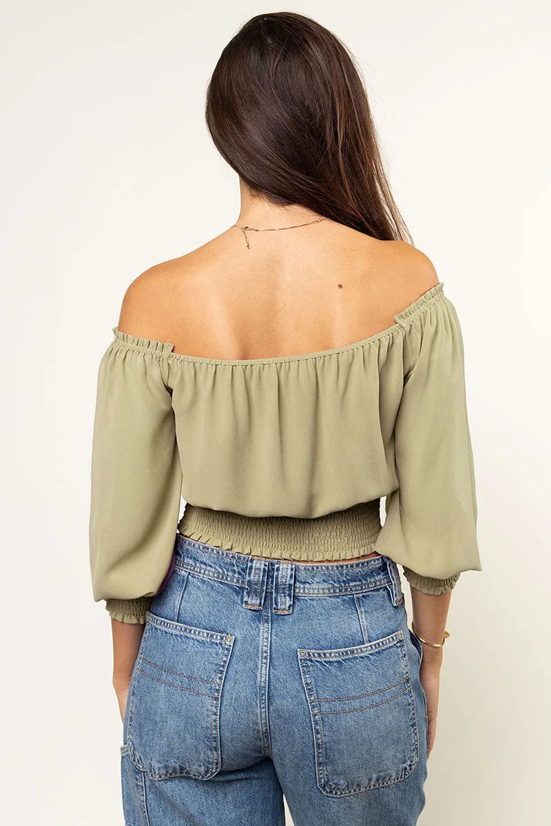 Chiffon Off-Shoulder Blouse